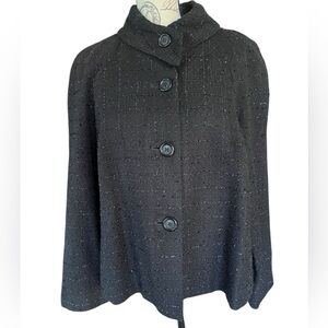 Briggs New York Vintage Jacket black with metallic threading, sz 14 button down